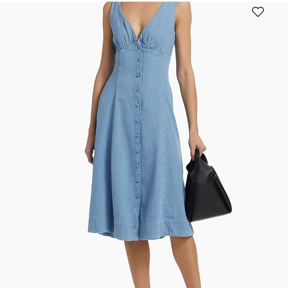 NWT Reformation Sebastian Denim Midi Dress Savannah Button Front Size 6 - Picture 6 of 14